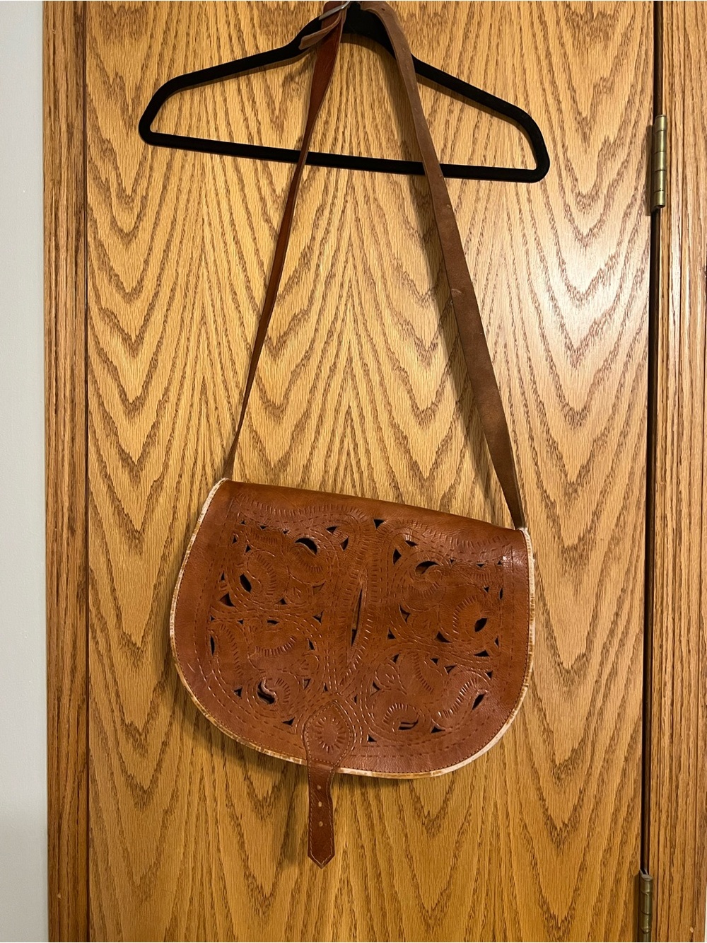 Handcrafted Leather Moroccan Crossbody Messenger Bag